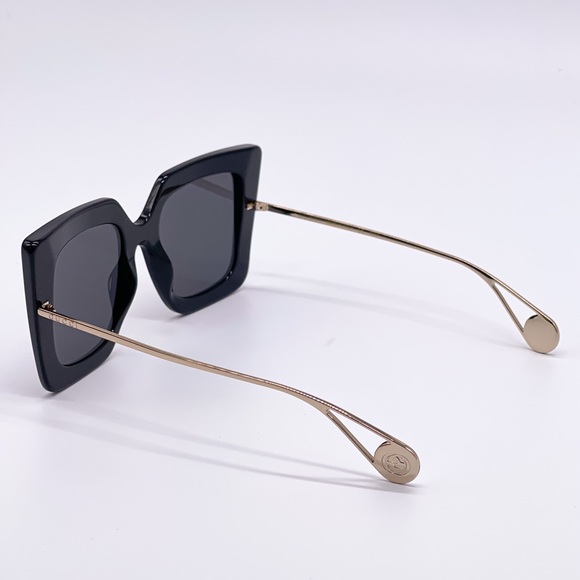 NEW GUCCI GG0435S 001 BLACK SQUARE GUCCI SUNGLASSES - Picture 6 of 12